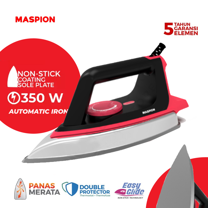 Maspion Setrika Listrik Dry Iron 350 watt - HA390 | HA-390